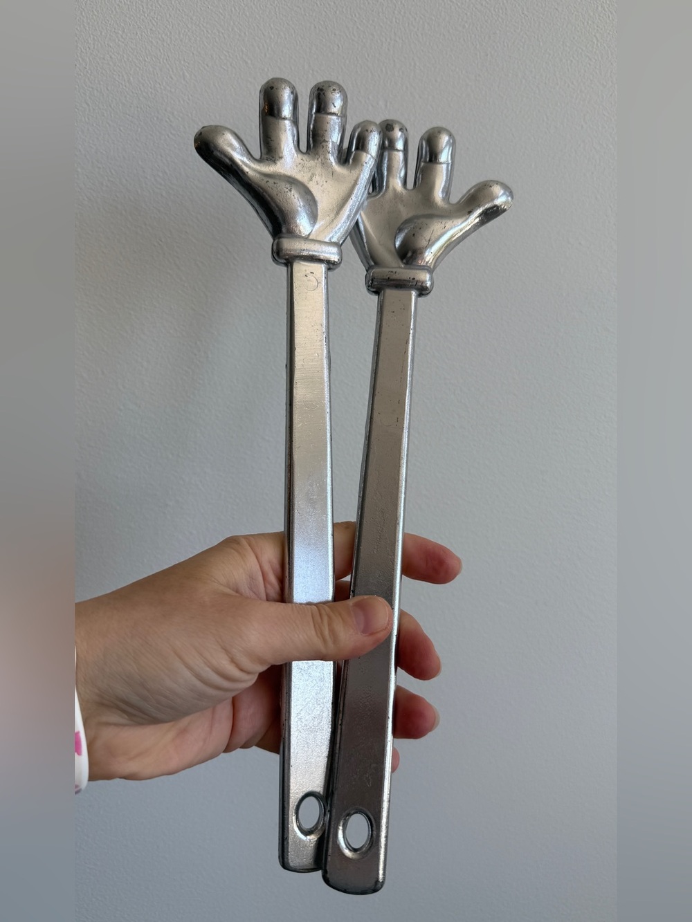 Vintage Disney Mickey Mouse hands cast aluminum salad tongs